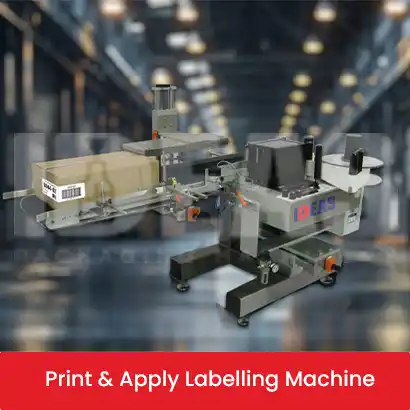 Automated Print & Apply Label Applicator by Ideas Packaging Machinery