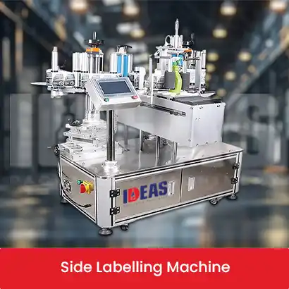 Efficient Side Label Applicator by Ideas Packaging Machinery