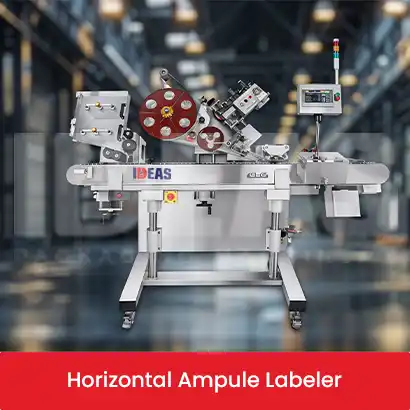 Efficient Horizontal Ampoule Label Applicator by Ideas Packaging Machinery