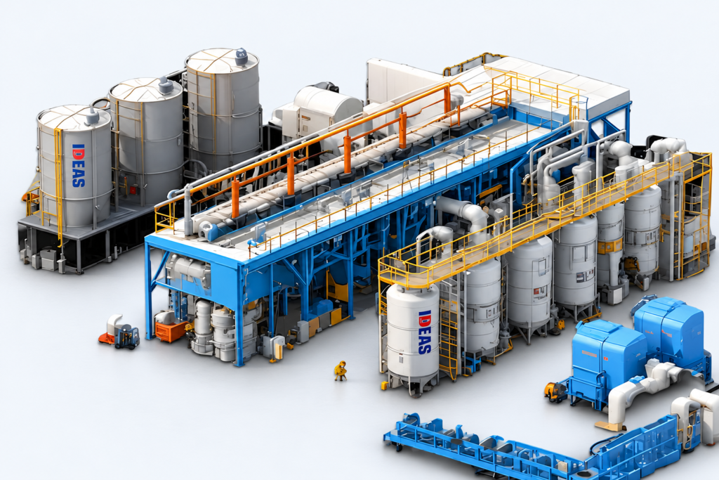 Ideas Packaging processing machines on a neutral studio background
